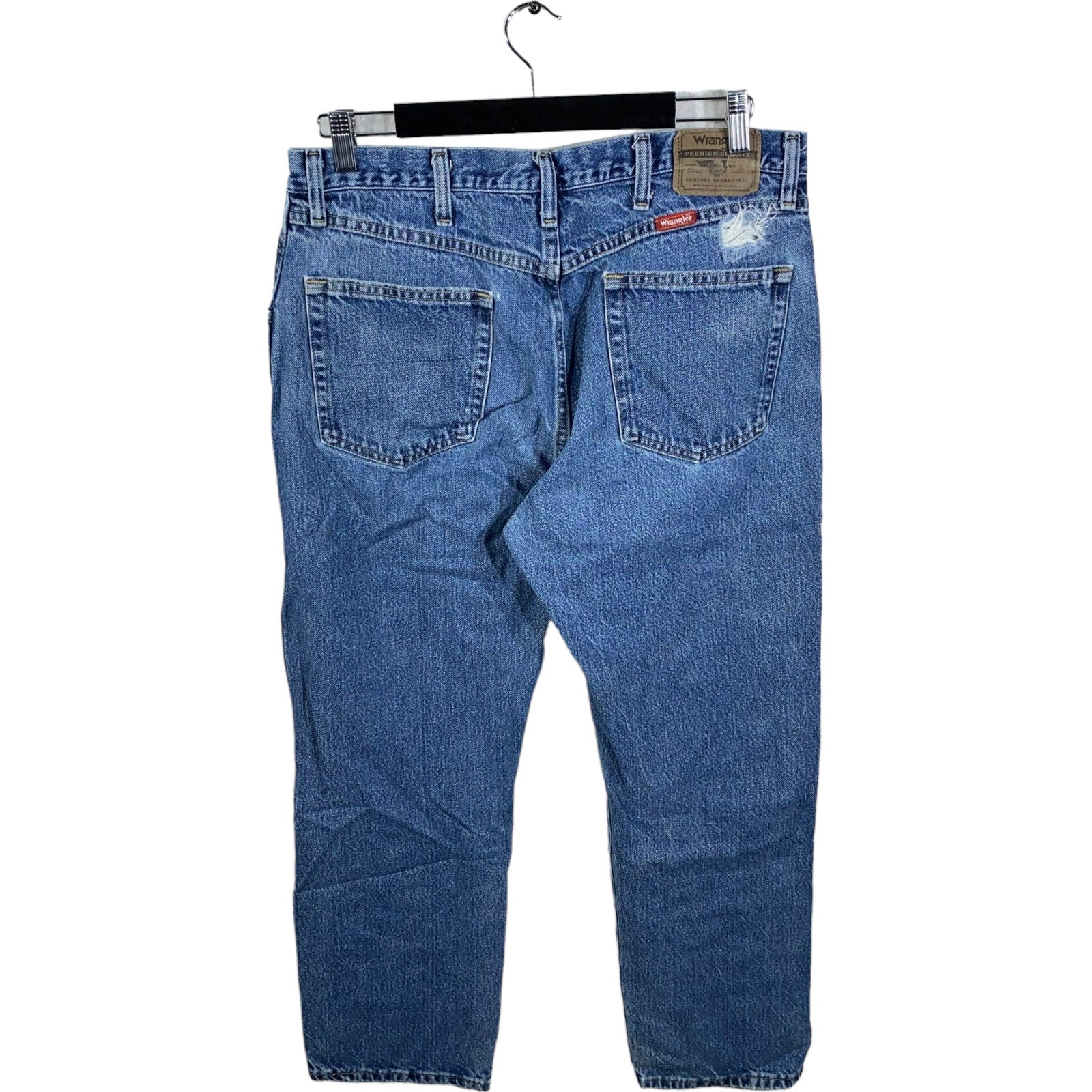 Collection of Wrangler Denim Straight Leg Jeans 36x29 in a gallery layout