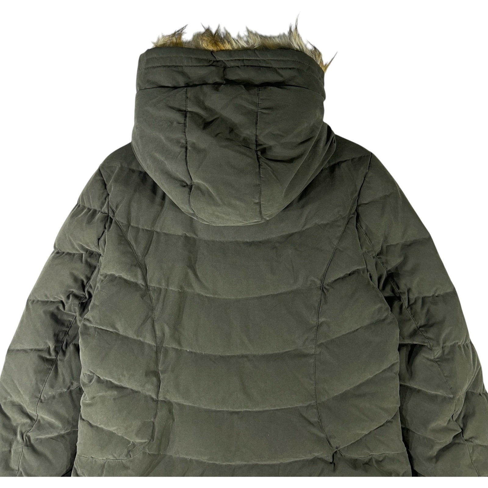 Collection of Women's DKNY Fur Hood Full Zip Puffer Jacket in a gallery layout