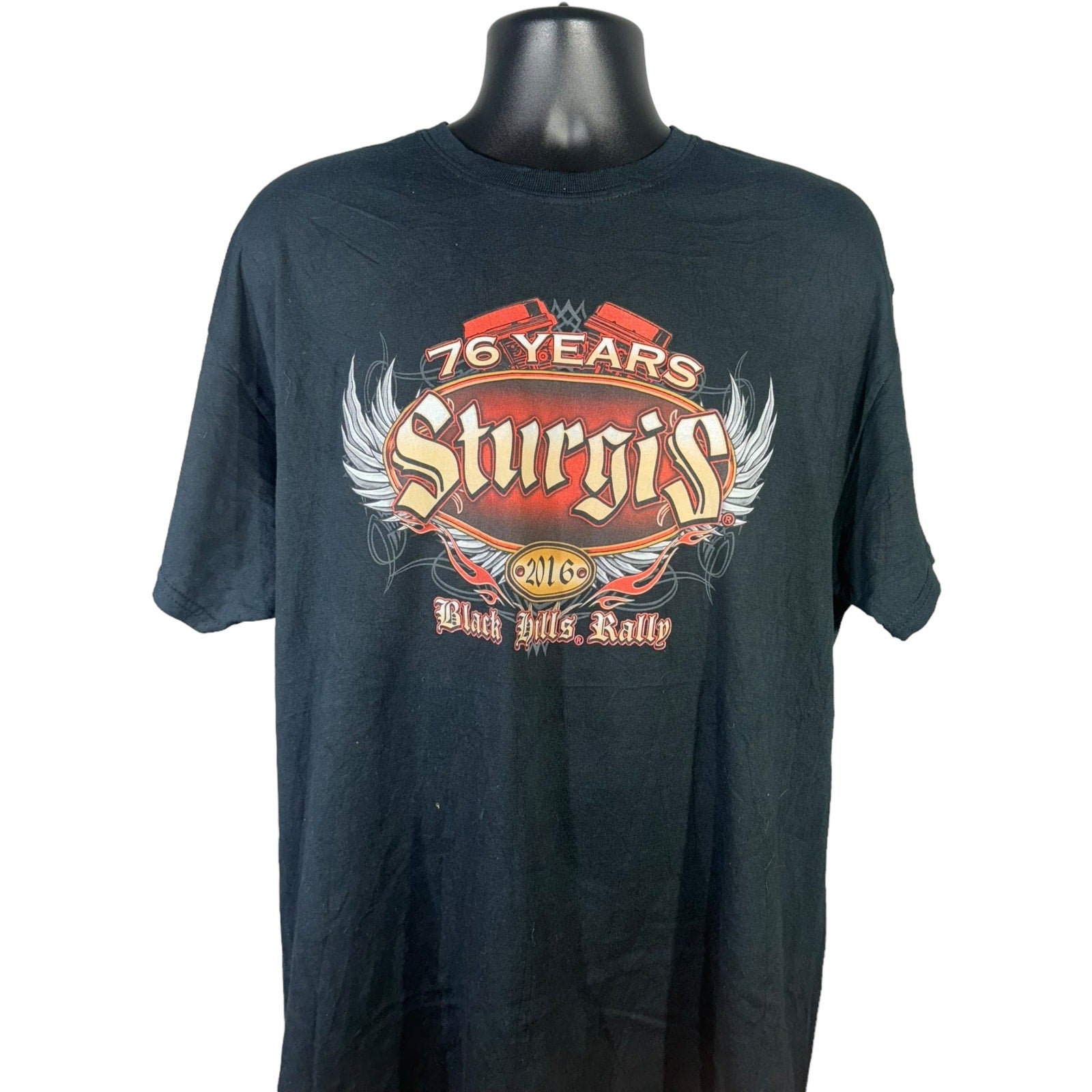 Collection of Sturgis 76th Anniversary Black Hills Motorcycle Rally 2016 Tee in a gallery layout