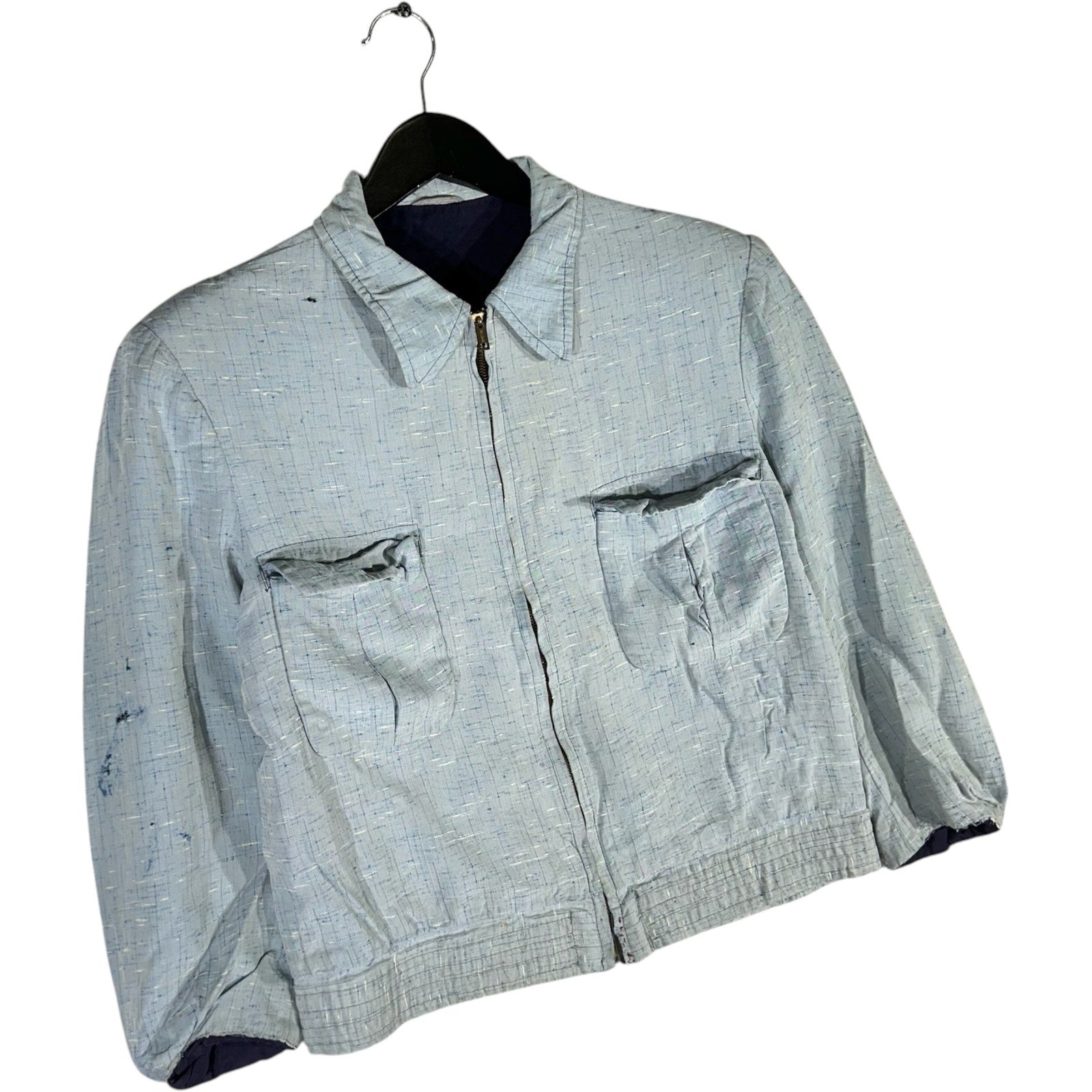 Collection of Full Zip Up Reversible Collard Light Jacket in a gallery layout