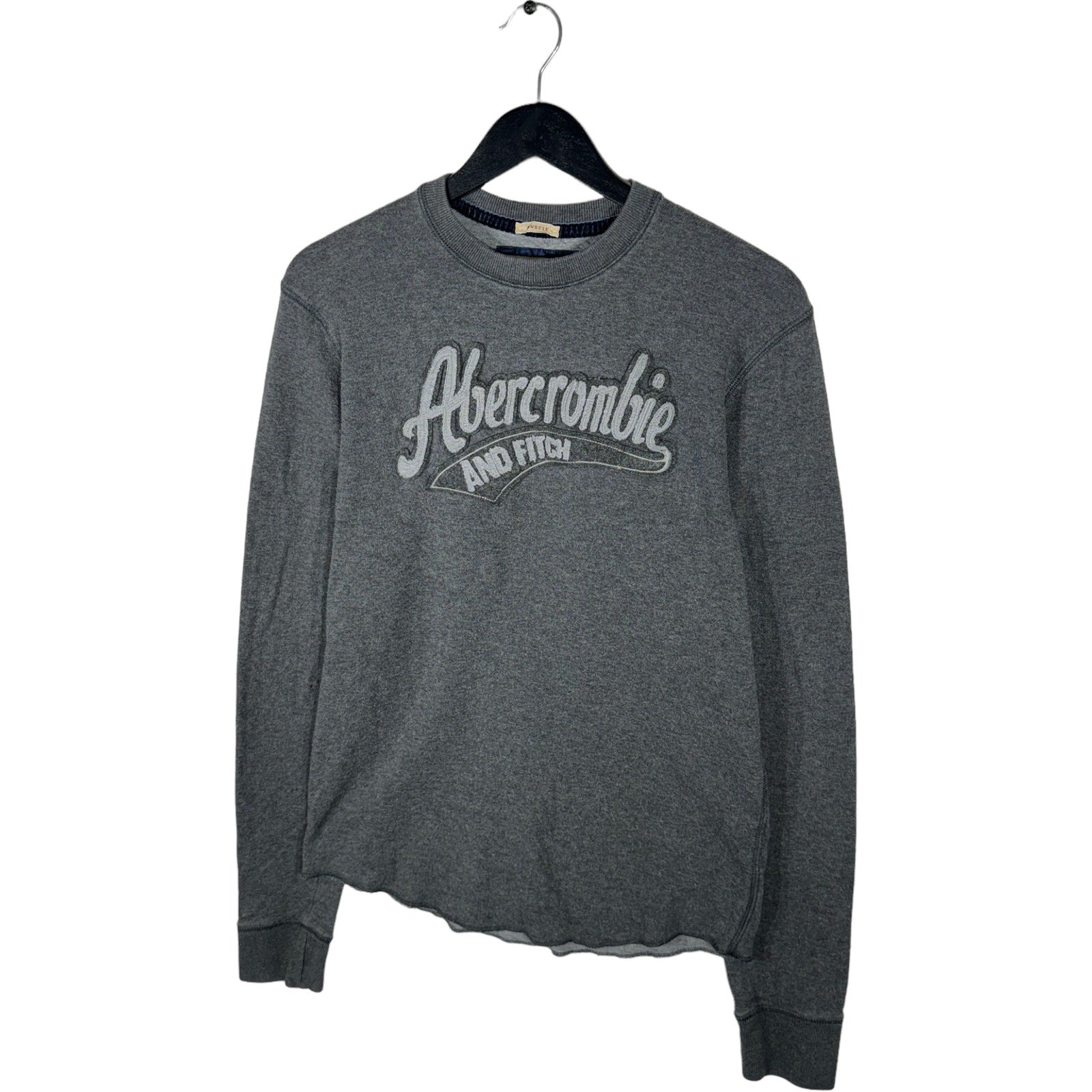 Collection of Abercrombie Embroidered Spellout Pullover Crewneck in a gallery layout