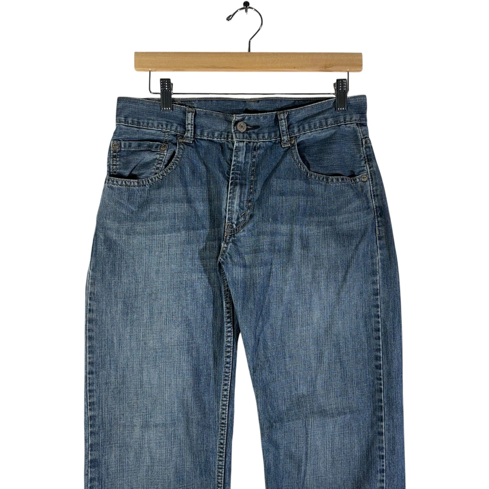 Collection of Youth Levi's 505 Denim Straight Leg Jeans 20 Reg in a gallery layout