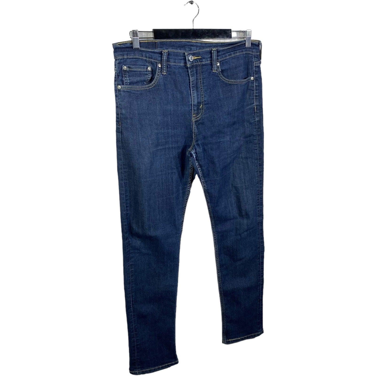 Collection of Levis 501 Zip Fly Straight Leg Dark Wash Denim Pants in a gallery layout