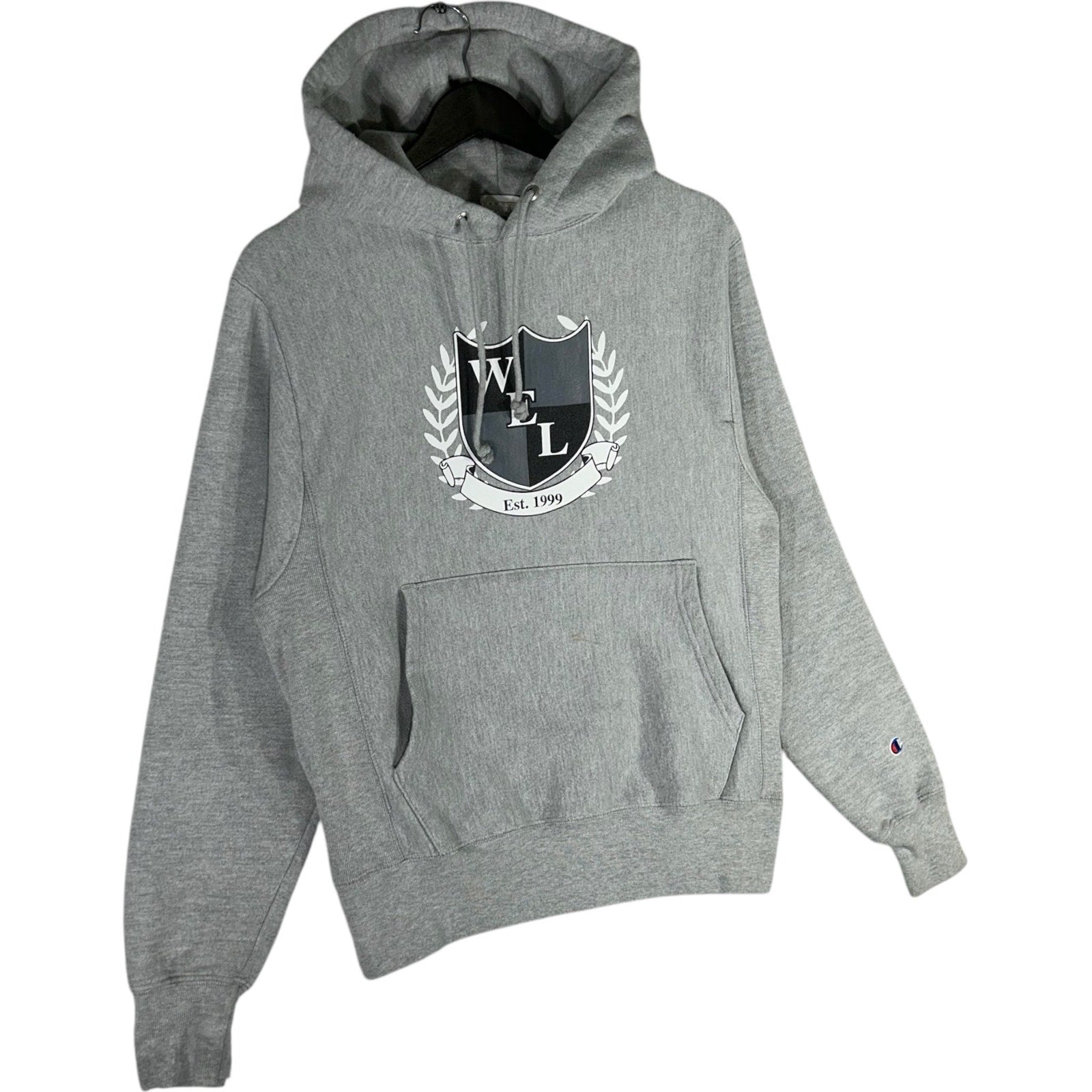 Collection of Champion Reverse Weave "Walter & Edward Luedke" Crest Hoodie in a gallery layout