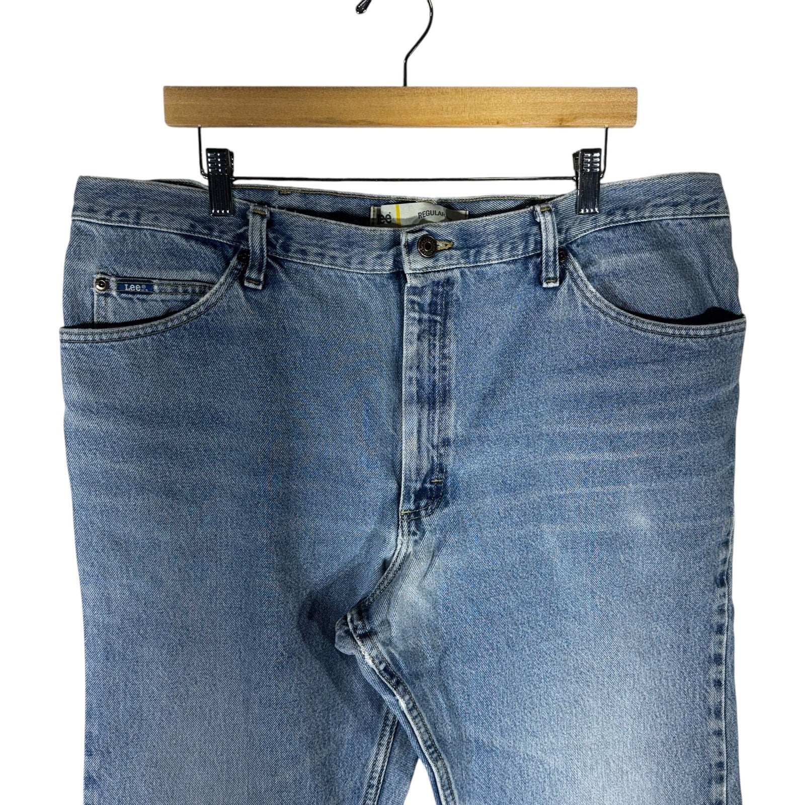 Collection of Lee Denim Straight Leg Jeans 40x30 in a gallery layout