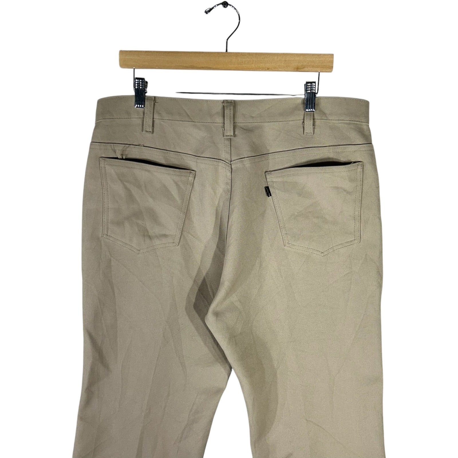 Collection of Vintage Levi's 100% Dacron Polyester Chino Pants 37x28 in a gallery layout