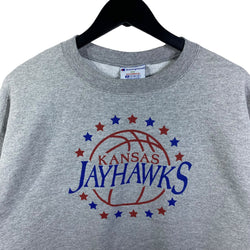 Collection of Champion Kansas Jay Hawks Basketball Crewneck in a gallery layout