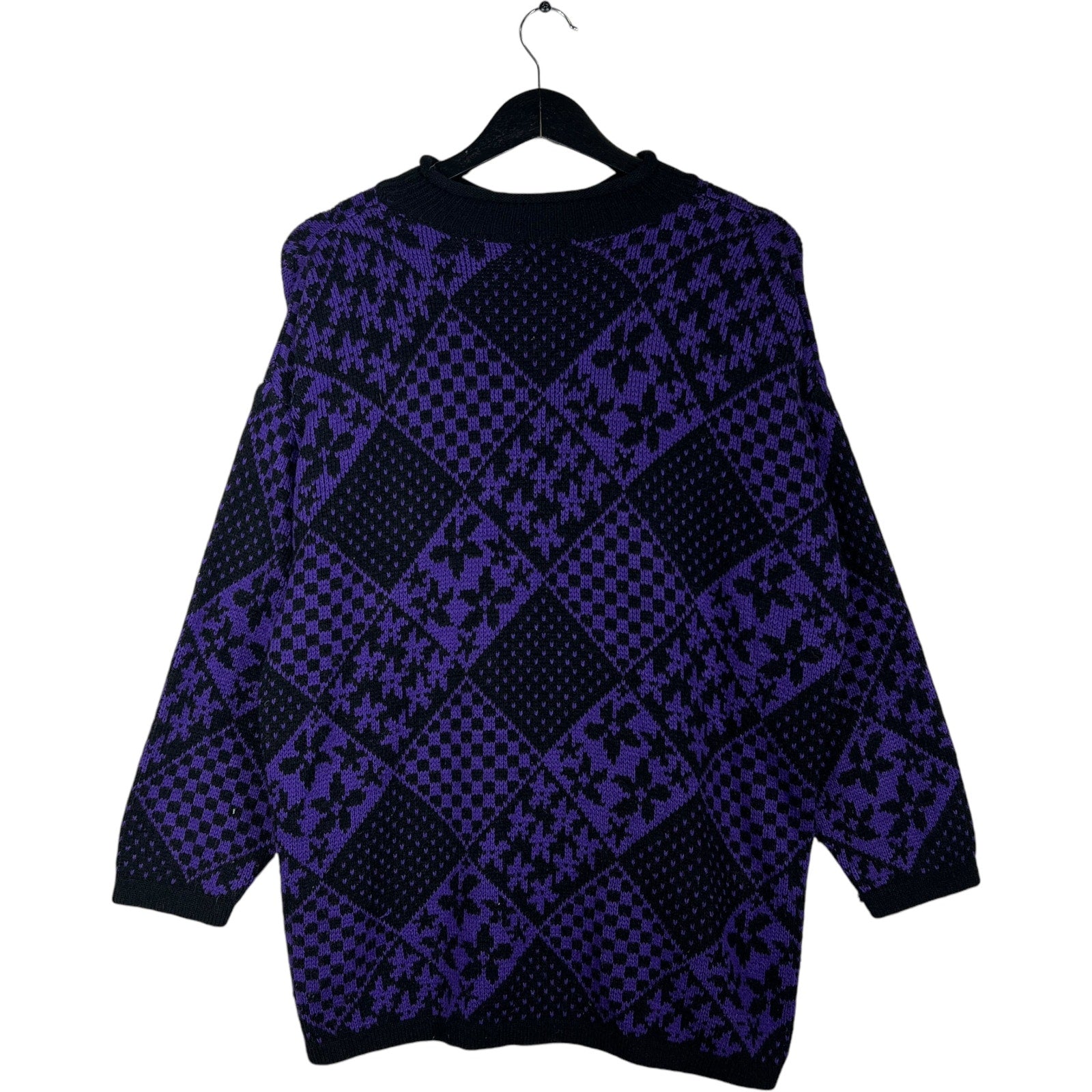 Collection of Vintage Stefano International Checkered Knit Sweater in a gallery layout