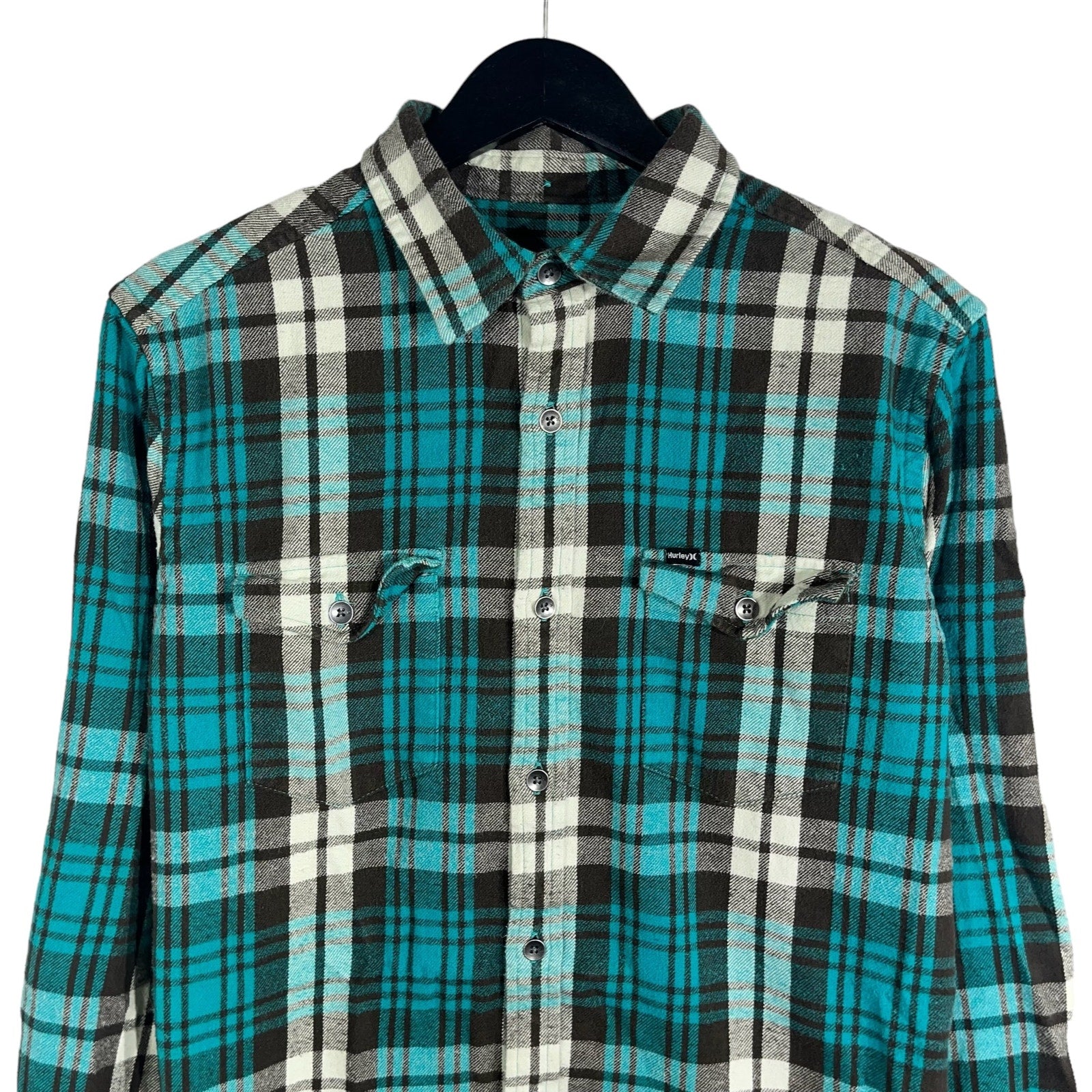 Collection of Hurley Plaid Long Sleeve Flannel in a gallery layout