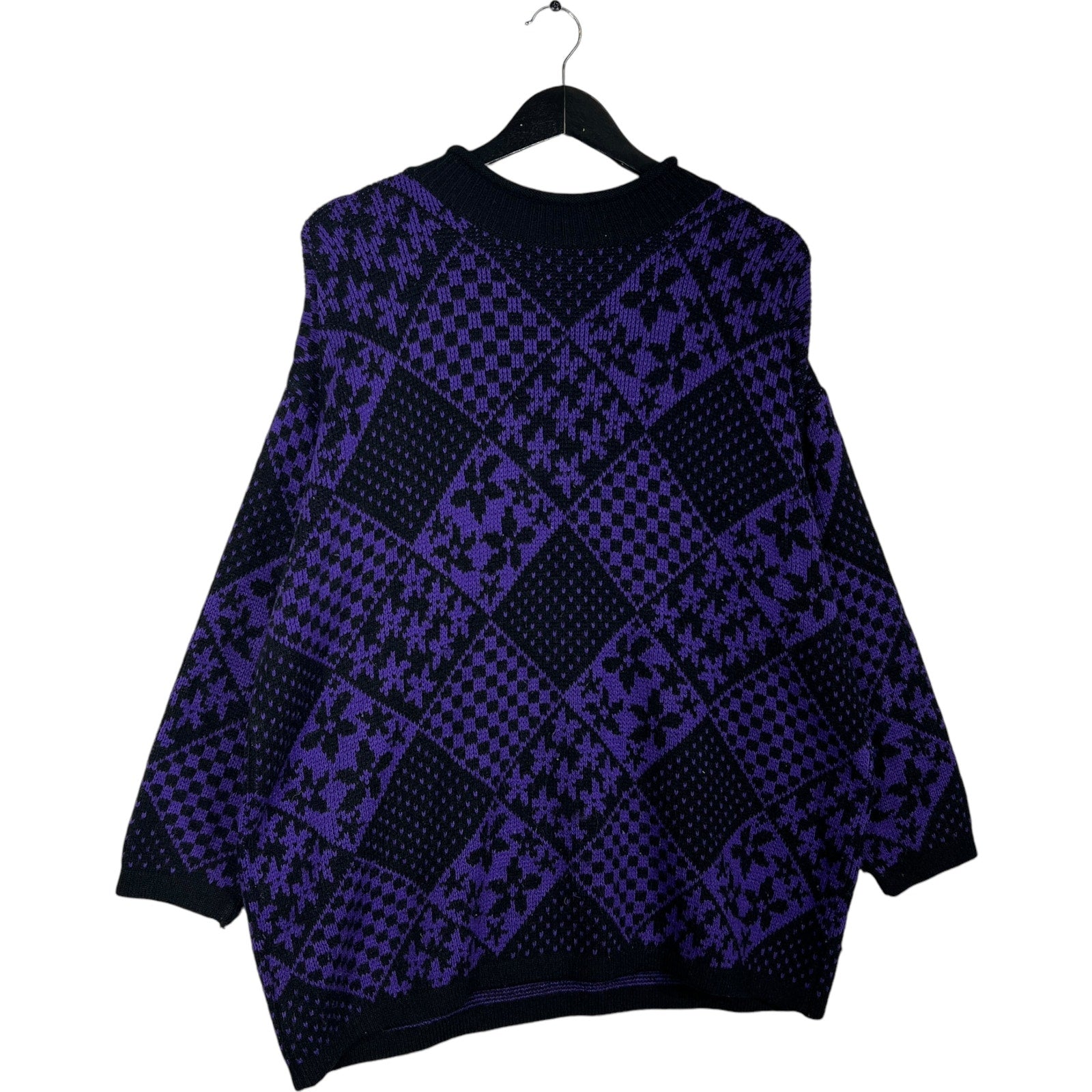 Collection of Vintage Stefano International Checkered Knit Sweater in a gallery layout
