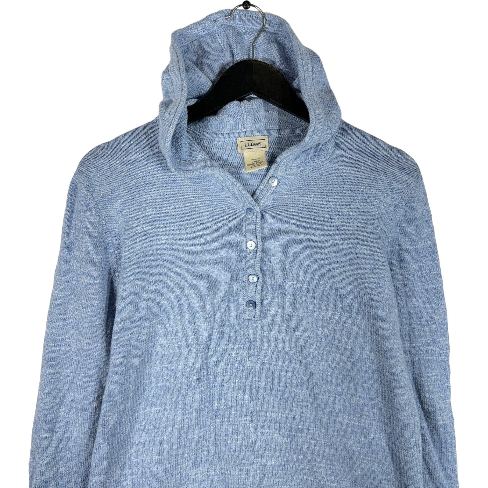 Collection of L.L. Bean 1/4 Button Hoodie in a gallery layout