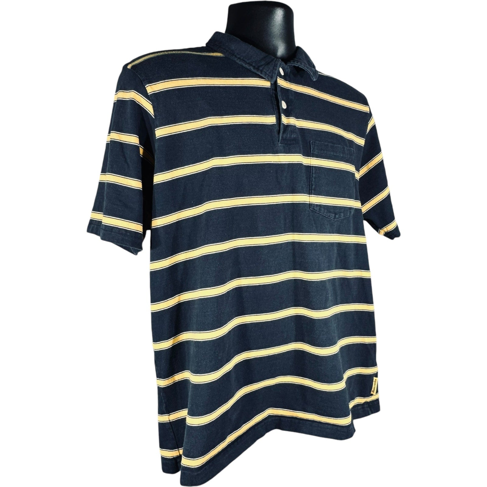 Collection of Abercrombie & Fitch Short Sleeve Striped Polo in a gallery layout