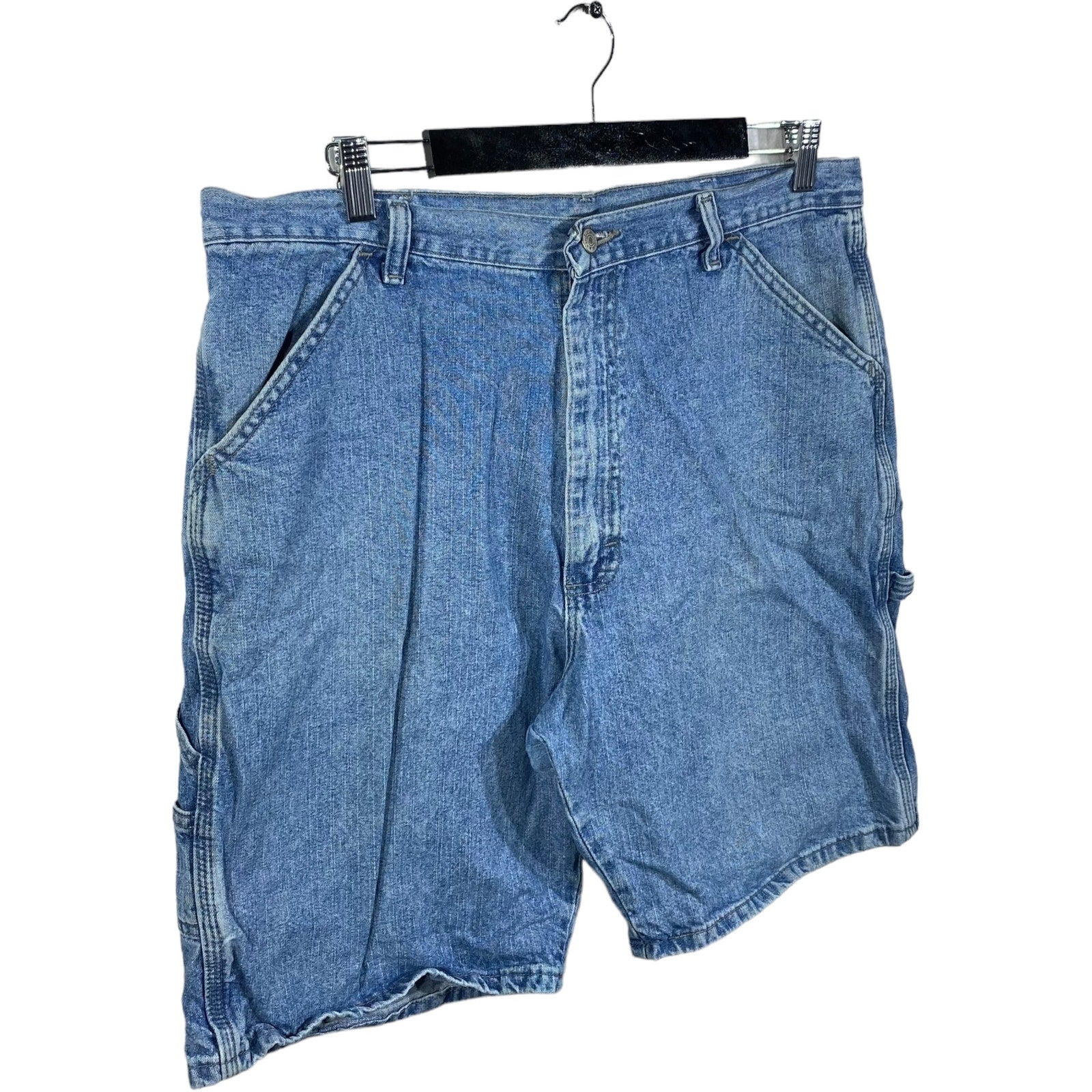 Collection of WRG Jean Co. Zip Fly Denim Carpenter Shorts in a gallery layout