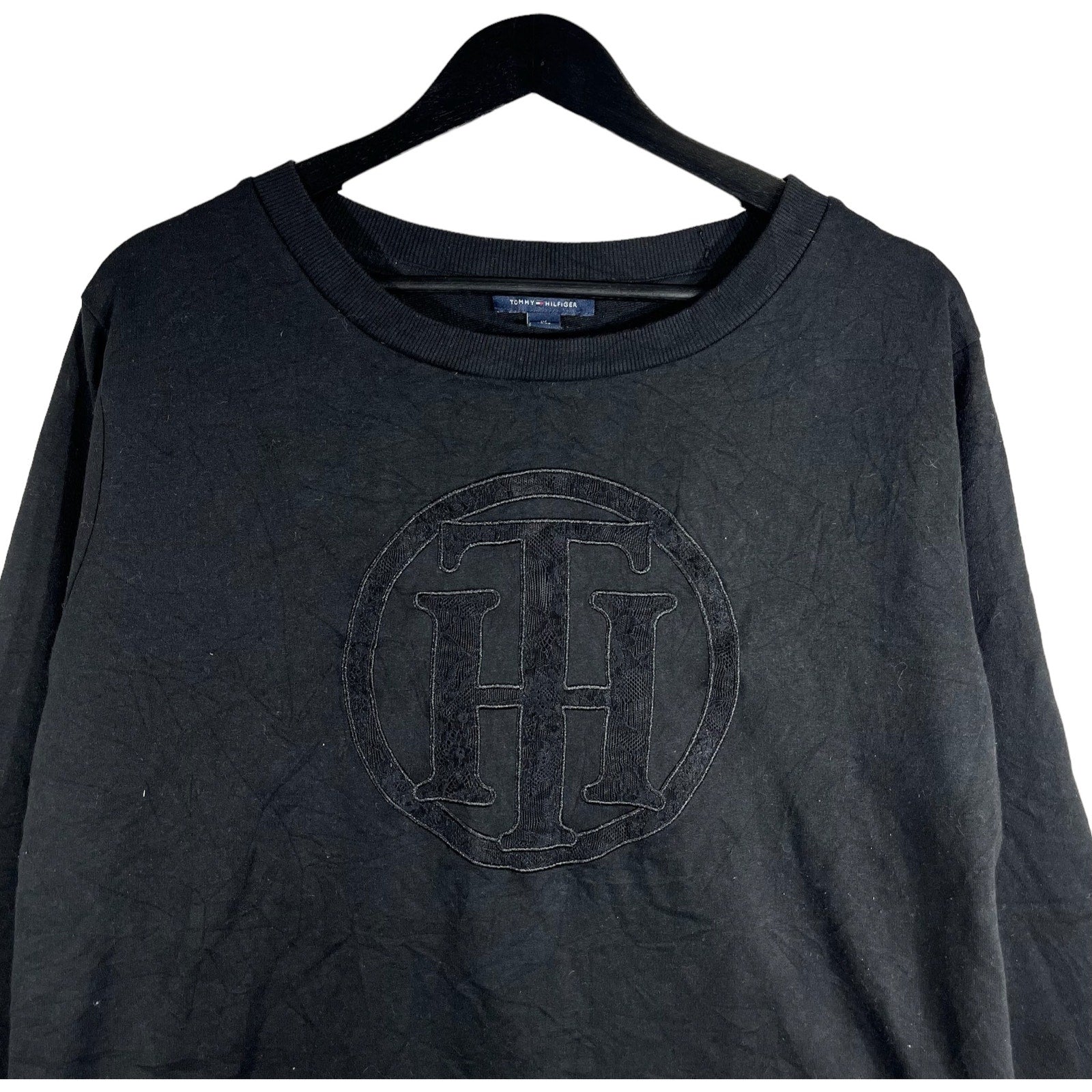 Collection of Tommy Hilfiger Logo Long Sleeve Sweatshirt in a gallery layout