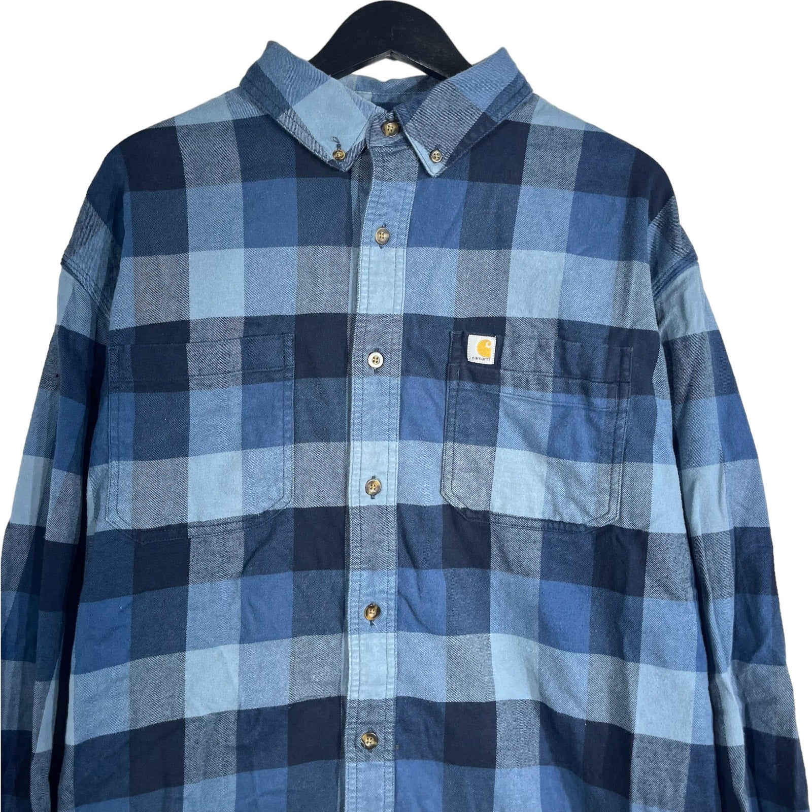 Collection of Carhartt Relaxed Fit Plaid Long Sleeve Flannel in a gallery layout