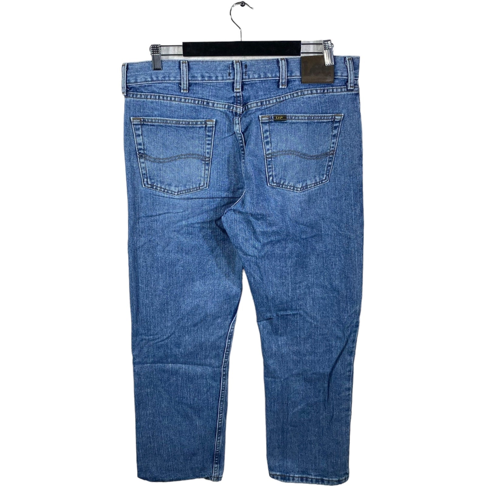 Collection of Lee Zip Fly Straight Leg Medium Wash Denim Pants in a gallery layout