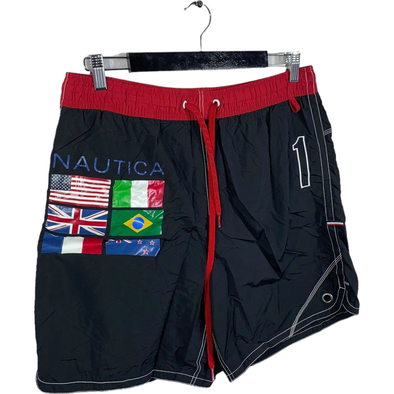 Collection of Nautica Flag Drawstring Basketball Shorts in a gallery layout