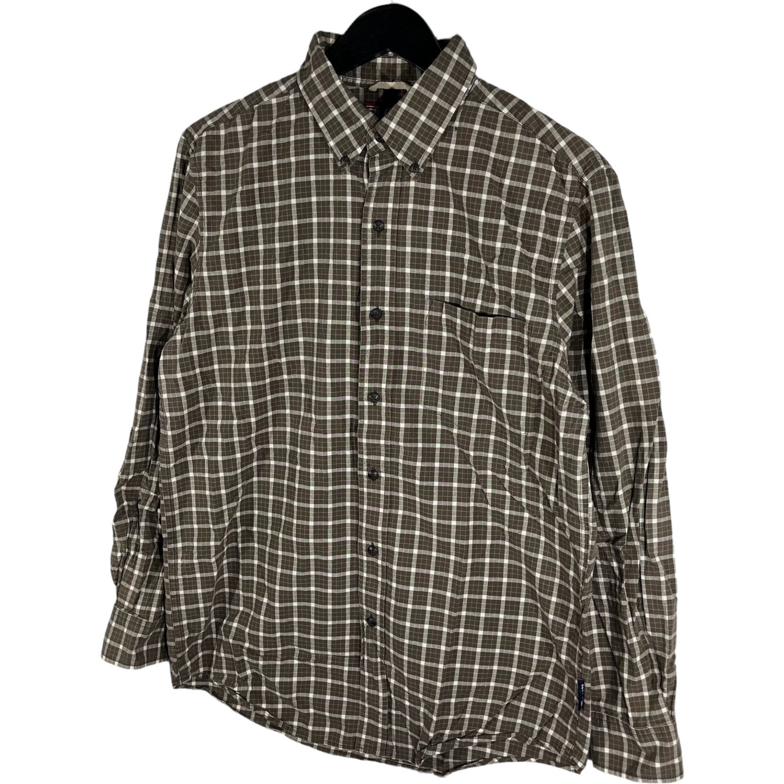 Collection of Chaps Checkered Long Sleeve Button Down in a gallery layout