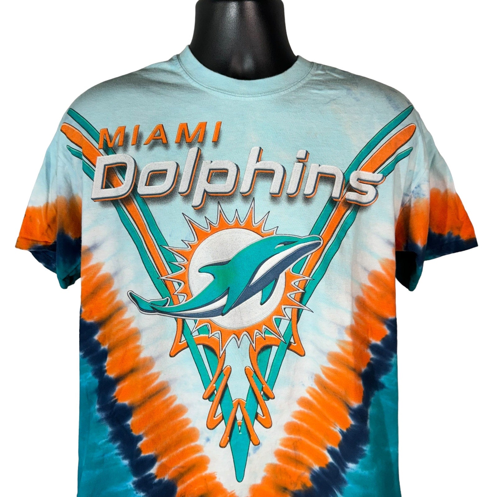 Collection of NFL Miami Dolphins Big Print Tie Dye Tee in a gallery layout