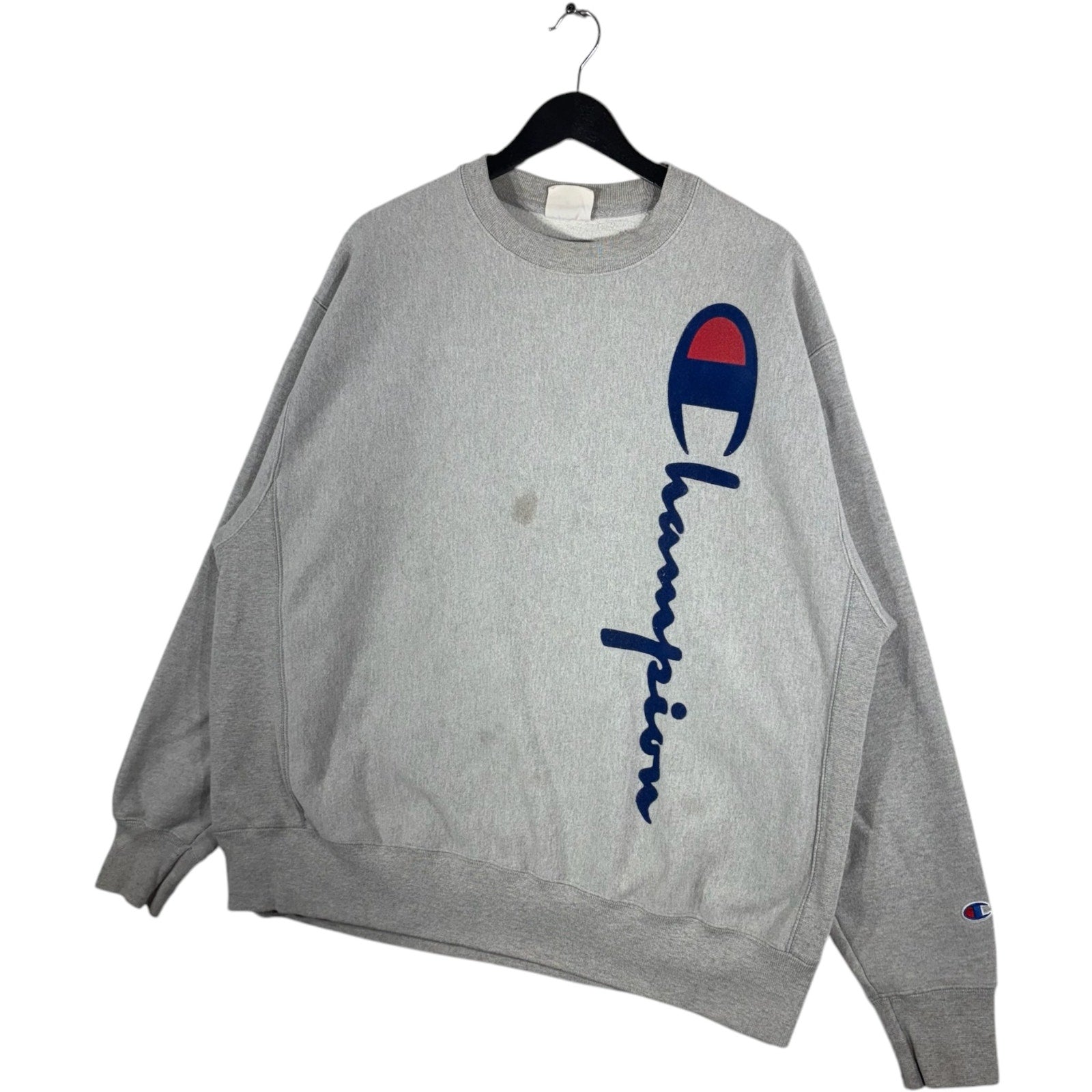 Collection of Champion Reverse Weave Spellout Logo Crewneck in a gallery layout