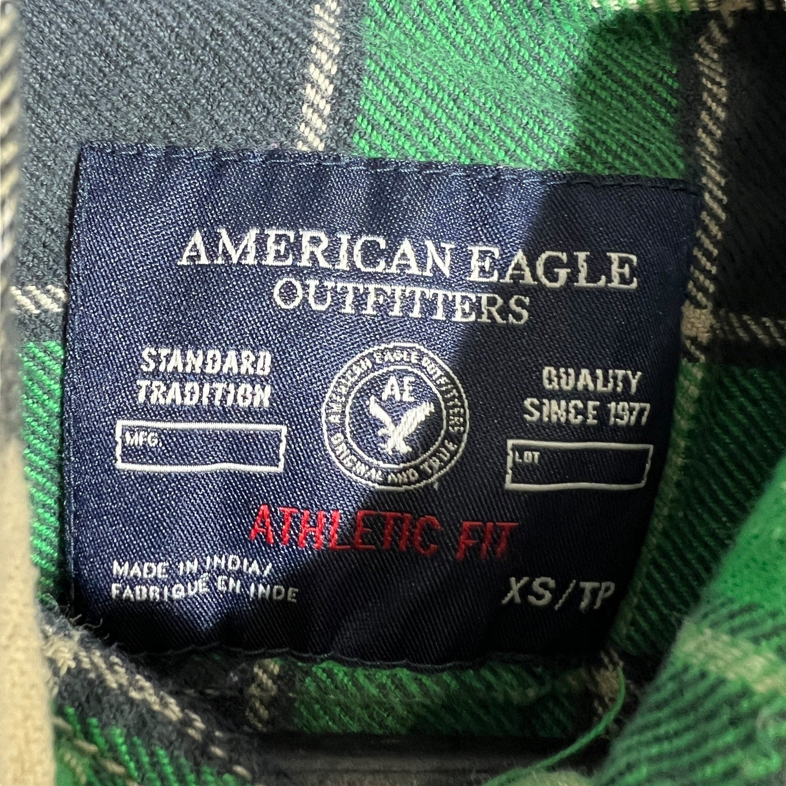 Collection of American Eagle Outfitters Athletic Fit Plaid Flannel in a gallery layout