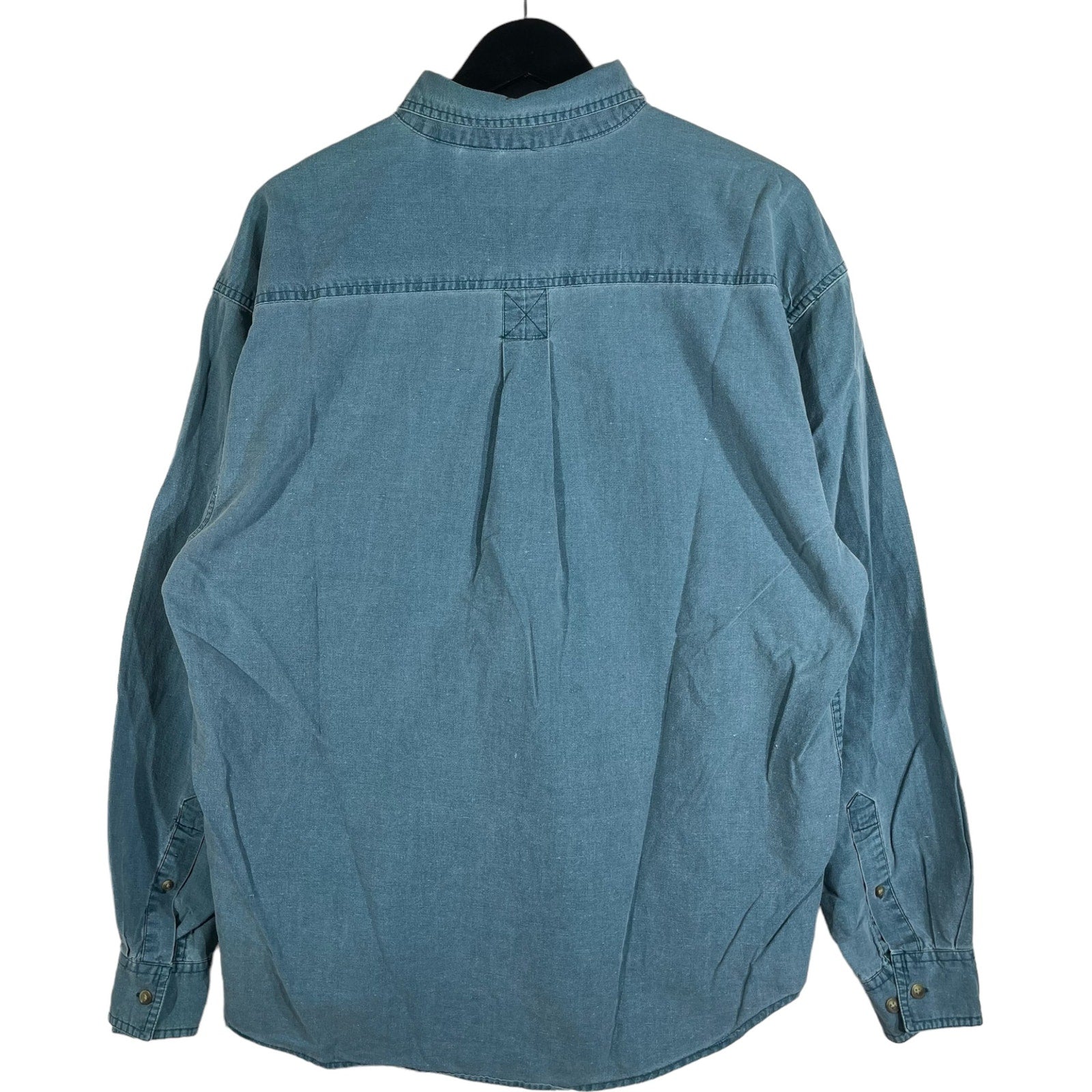 Collection of Bugle Boy Denim Long Sleeve Button Down in a gallery layout