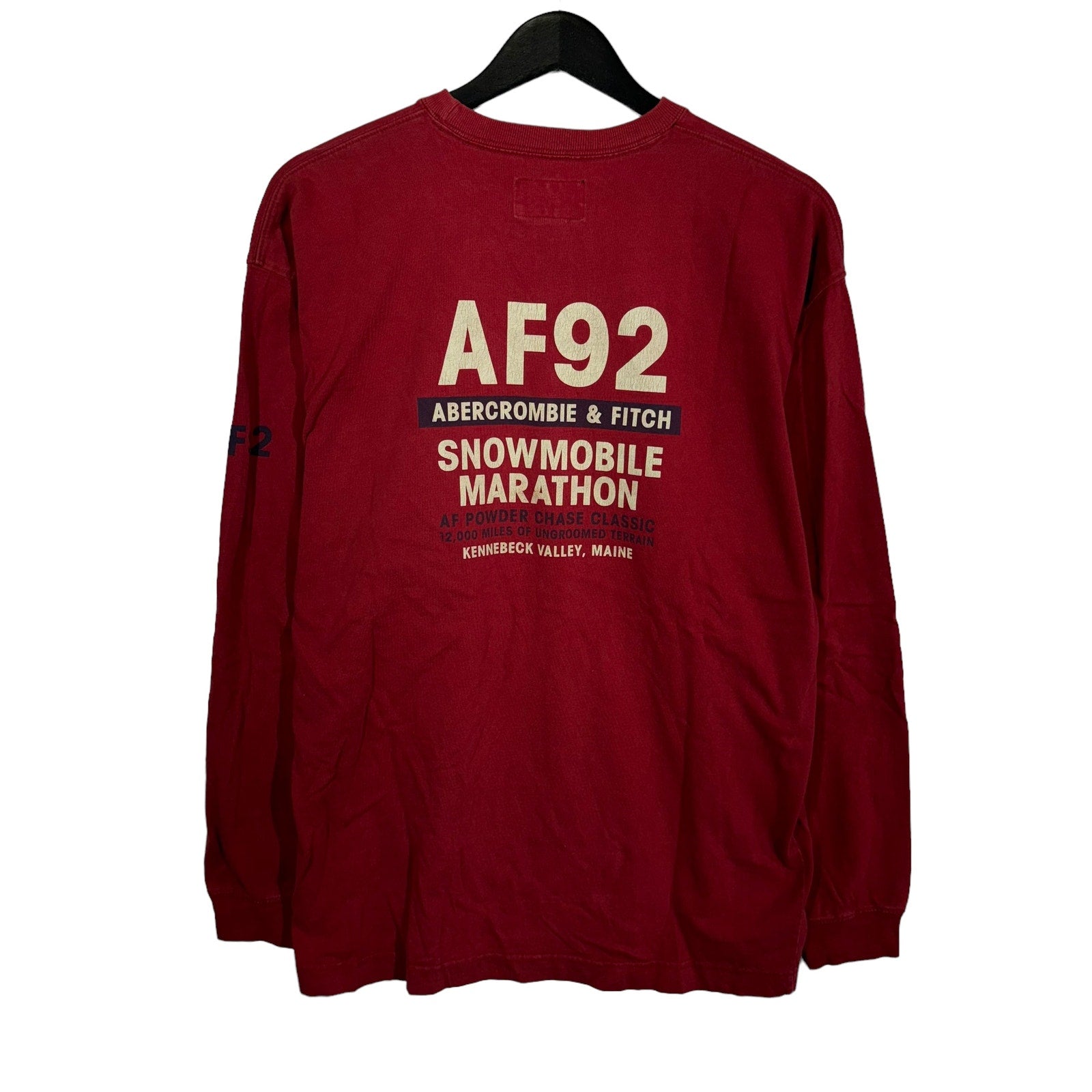 Collection of Abercrombie & Fitch Spell Out Muscle Fit Long Sleeve Tee in a gallery layout